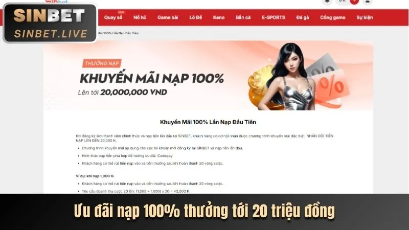 Thưởng nạp tiền hàng ngày vf55 casino